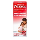 Tylenol Líquido Oral Suspension Reliever " Fever Reducer with Acetaminophen, Aspirin-, Ibuprofen-, High Fructose Corn Syrup- " Dye-Free, Cherry, 4 Fl. Oz