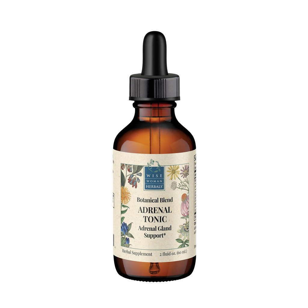 Mujer Wise Herbals Adrenal Tonic Liquid Extract, Herbal Adaptogen Blend with Eleuthero, Ashwagandha & Licorice, Supports Healthy Adrenal Function, Energy, Stamina, Stress & Focus, Non-GMO, 2 Fl Oz