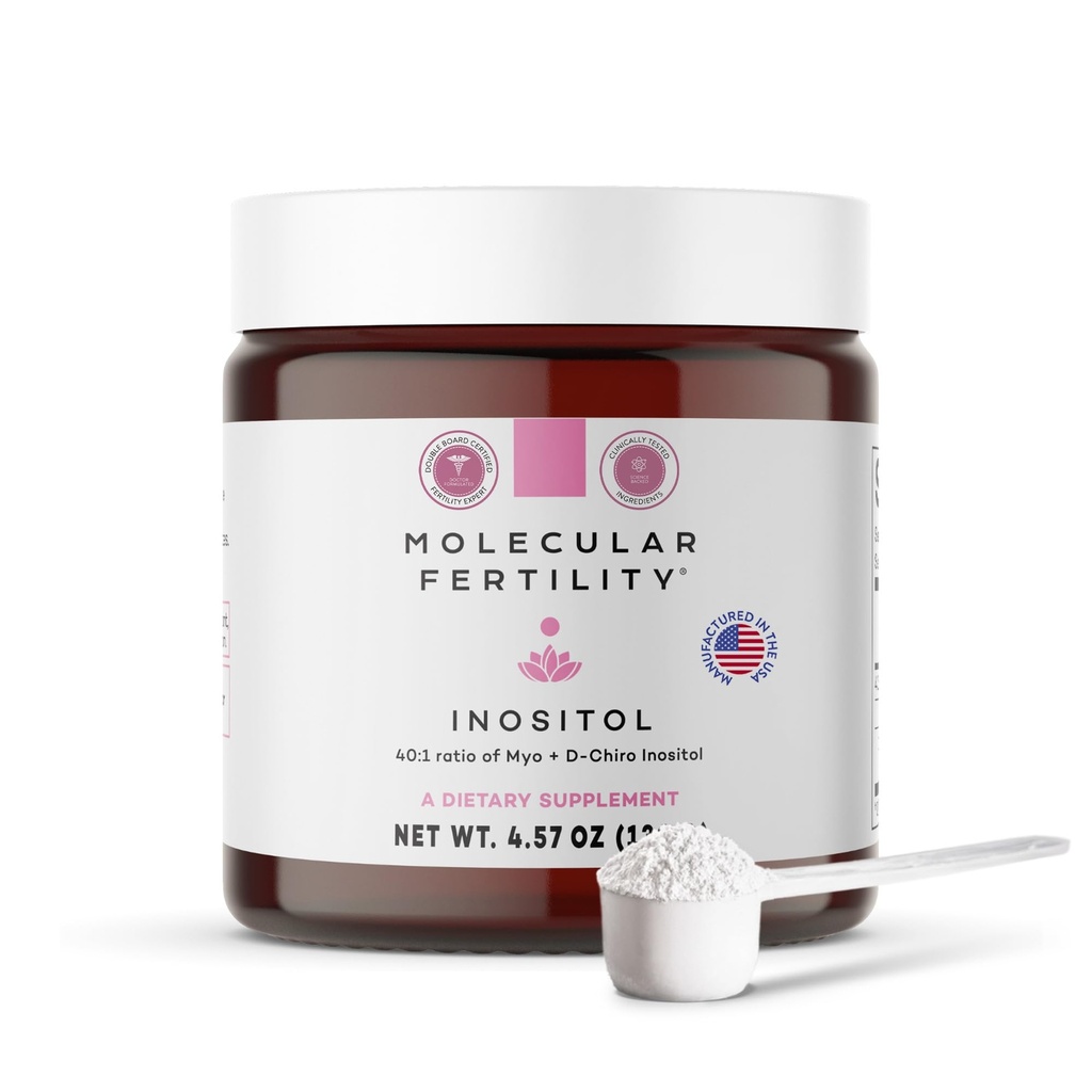 Myo-Inositol & D-Chiro Inositol Powder - Suplemento de fertilidad para Hombres de Mujeres - 40:1 Ratio, Equilibrio hormonal, Apoyo Reproductivo, Metabolismo de Glucose - Deflavorado - 30 Day Supply