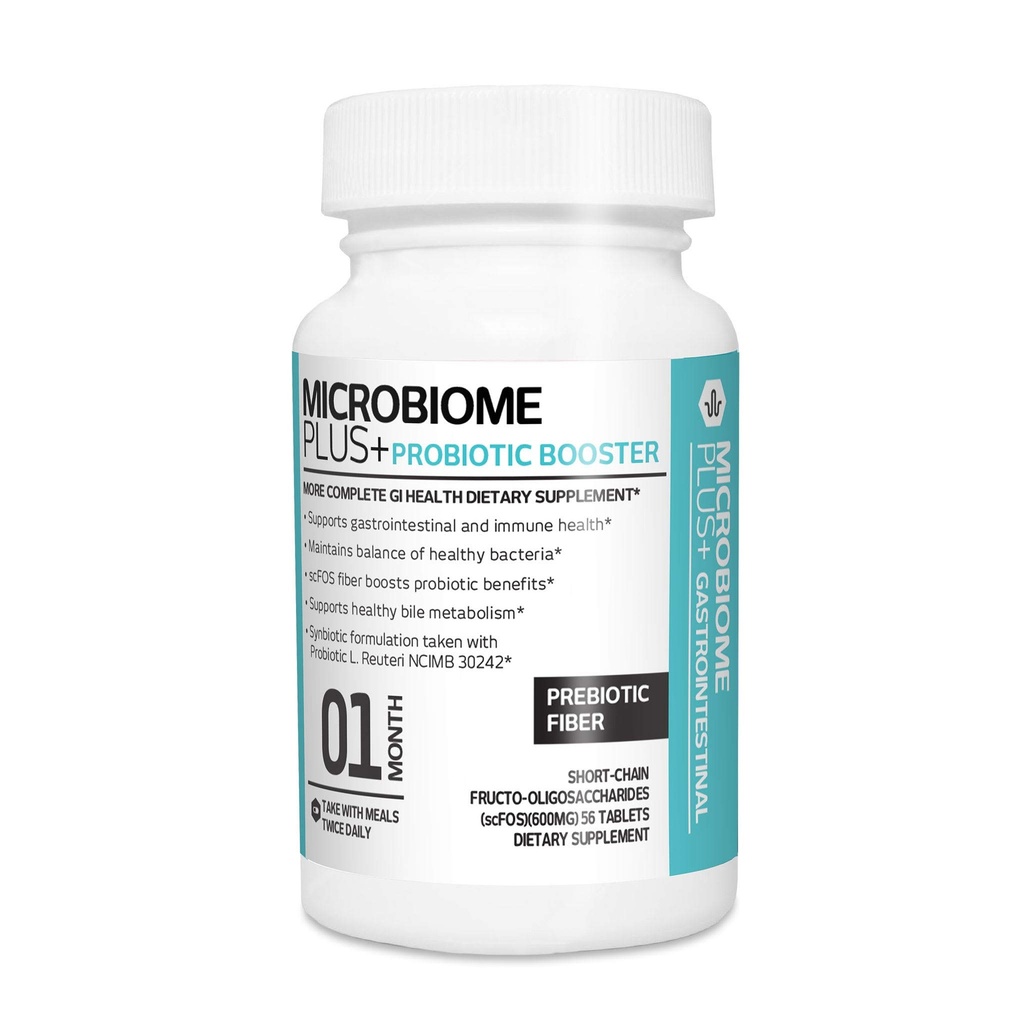 Microbiome Plus Prebióticos scFOS Fibra Prebiótica, Boosts Benifits Probióticos, Suplementos Digestivos GI, Seguro de Alergia y Libre de Gluten para Hombres y Mujeres (1)