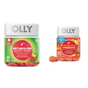OLLY Metabolism Gummy Rings, Apple Sider Vinegar, Vitamina B12, Cromo &amp; Probiótico + Prebiótico Gummy, Apoyo Digestivo y Gut Health, 500 millones de UF, Fibra