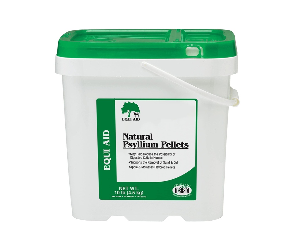 Farnam Equi Aid Natural Horse Psyllium Pellets Suplemento, apoya la eliminación de arena &amp; grieta del colon ventral, 10 libras, 32 Scoops