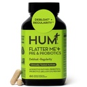 HUM Flatter Me Digestive Enzymes Plus Prebiotics & Probiotics, Digestive Health Bloating Supplement for Women &amp; Hombres, Fast Acting Anti Bloat Pills Multi Enzyme for Debloating, Vegan, 60 Capsules
