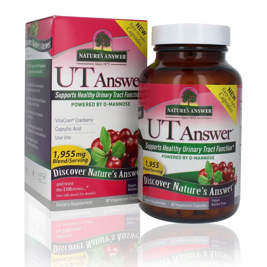 Respuesta de la naturaleza UT Respuesta con D-Mannose 1955mg 90-Count ¦ Urinary Tract &amp; Bladder Apoyo Silencio Natural Detox Silencio Gluten-Free, Vegan, Kosher Única Conde