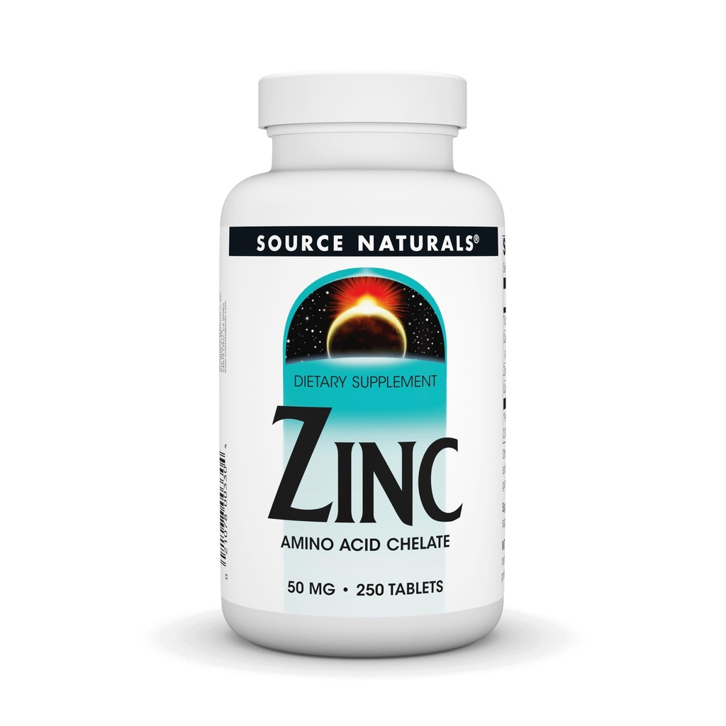 Fuente Natural Zinc, Amino Acid Chelate - Suplemento dietético - 50 mg - 250 Tablets