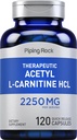 Piping Rock Acetyl L-Carnitine HCL Silencio 2250mg Silencio 120 Capsules  Therapeutic Supplement ← Non-GMO, Gluten Free