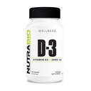 NutraBio Vitamina D (2000 UI), Immune Support - 90 cápsulas vegetales