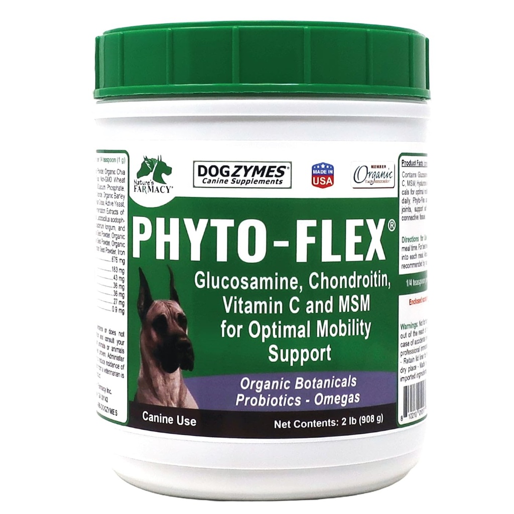 Dogzymes Phyto Flex - Glucosamina, Condroitina, MSM y Ácido Hialurónico... (2 libras)