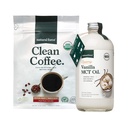 Natural Force Organic Clean Coffee + Creamy Vanilla MCT Oil Bundle – Flavored MCT Creamer & Mold & Mycotoxin Free Coffee – Non-GMO, Keto, Paleo y Vegan - 12 Oz Bag y 16 Oz Glass Bottle