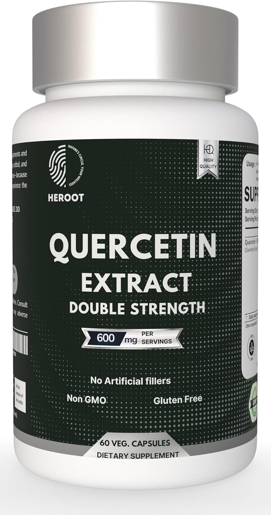 Extracto de Quercetina Capsules Non-GMO,Gluten-Free, Vegetarian Supports Global Health Strength Energy (120 Capsules)