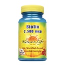 Vida de la naturaleza Biotina 2500mcg ← Saludable pelo, piel, uñas &amp; metabolismo Apoyo ← No GMO ← 100 cápsulas vegetales