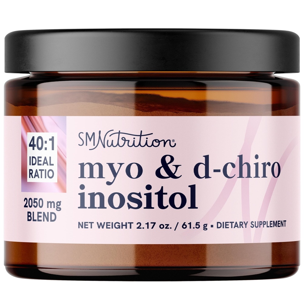 Myo-Inositol & D-Chiro Inositol Powder ← Equilibrio hormonal para las mujeres ← Ideal 40:1 Ratio ← Myo 2000mg, D Chiro 50mg ← Regulate Menstrual Cycle and Support Ovarian Health ← 30 Servings, 2.17 oz.