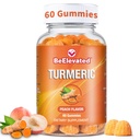 Curcumin Turmeric Gummies – Extra Strength 2000mg 8:1 Extracto Turmeric Suplemento Gummies con Pepper Negro y jengibre – Vegan Non-GMO Joint Support Chewables – Peach Flavor, 60 Conde