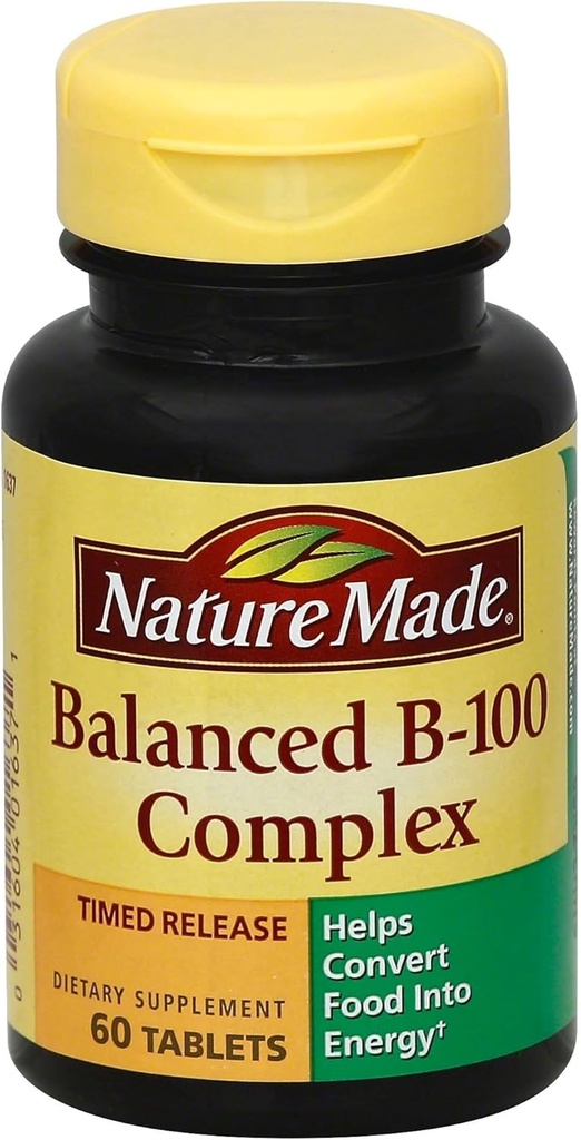 Nature Made Balanced Vitamina B-100 Complex Tablets 60 ea (Pack of 5)