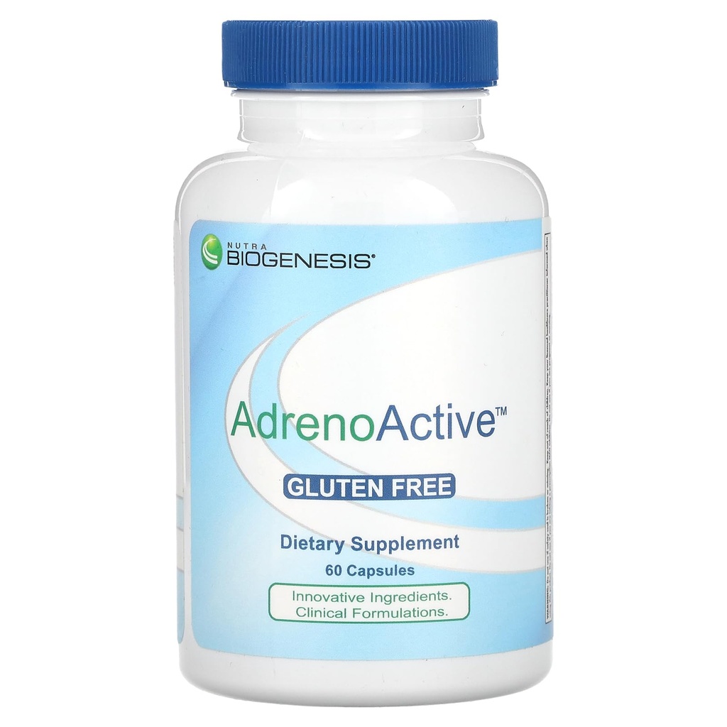 Nutra BioGenesis AdrenoActive - Ayuda a apoyar la respuesta de estrés saludable - Gluten Free - 60 cápsulas