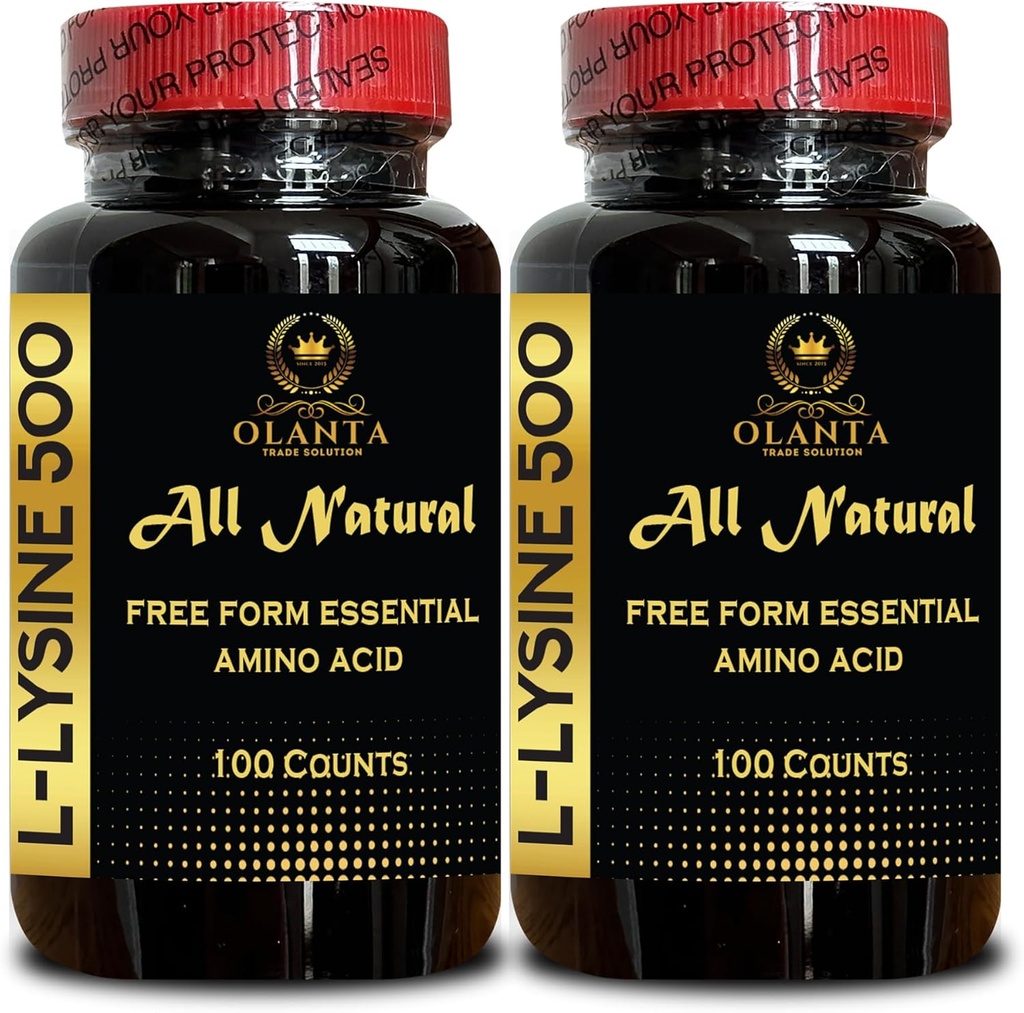 L-LYSINE Suplemento Amino ACIDS - Formulario libre Aminoácidos Suplemento para Hombres, Apoyo Inmunitario, Función Ocular y Salud Respiratoria, Vitamina Aminoácidos - 2 Botellas 200 Condes