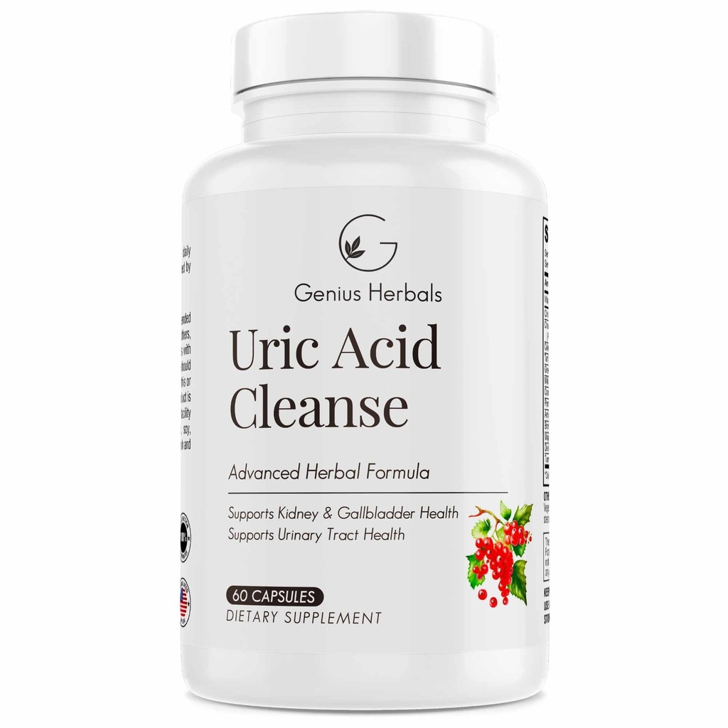 Uric Acid Cleanse – Apoya Kidney, Liver, Gallbladder &amp; Urinary Tract Health, Advanced Herbal Formula - 60 cápsulas