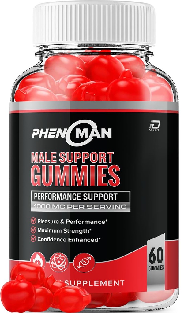 Fenoman for Men Gummies – Pheno Man Max Performance, Phenoman Advanced Formula, Extra Strength Natural Supplement for Muscle Growth &amp; General Health Support and Reviews (1 Pack – 60 Gummies)