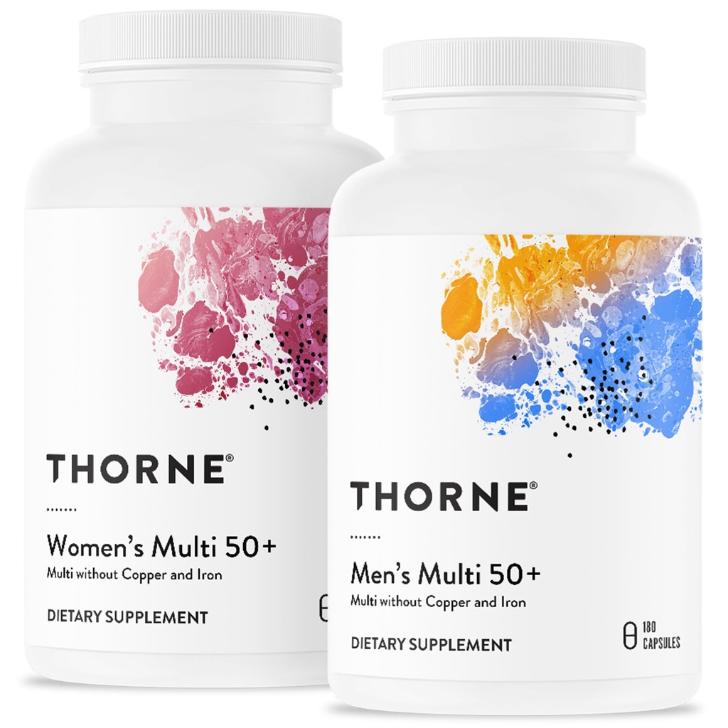 THORNE - Active Aging Multivitamin Bundle - Tailored Nutrition for Men &amp; Women 50+ - 30 Servings