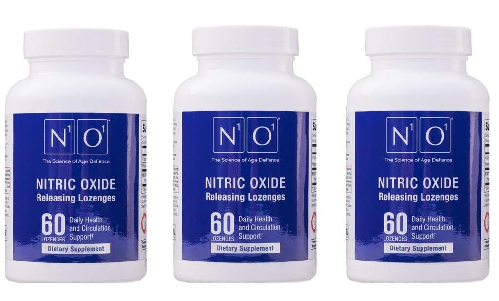 N1O1 Lozenges de óxido nítrico para el apoyo a la salud cardíaca - Suplemento dietético para flujo sanguíneo, oxidación y presión arterial - 180 Conteo