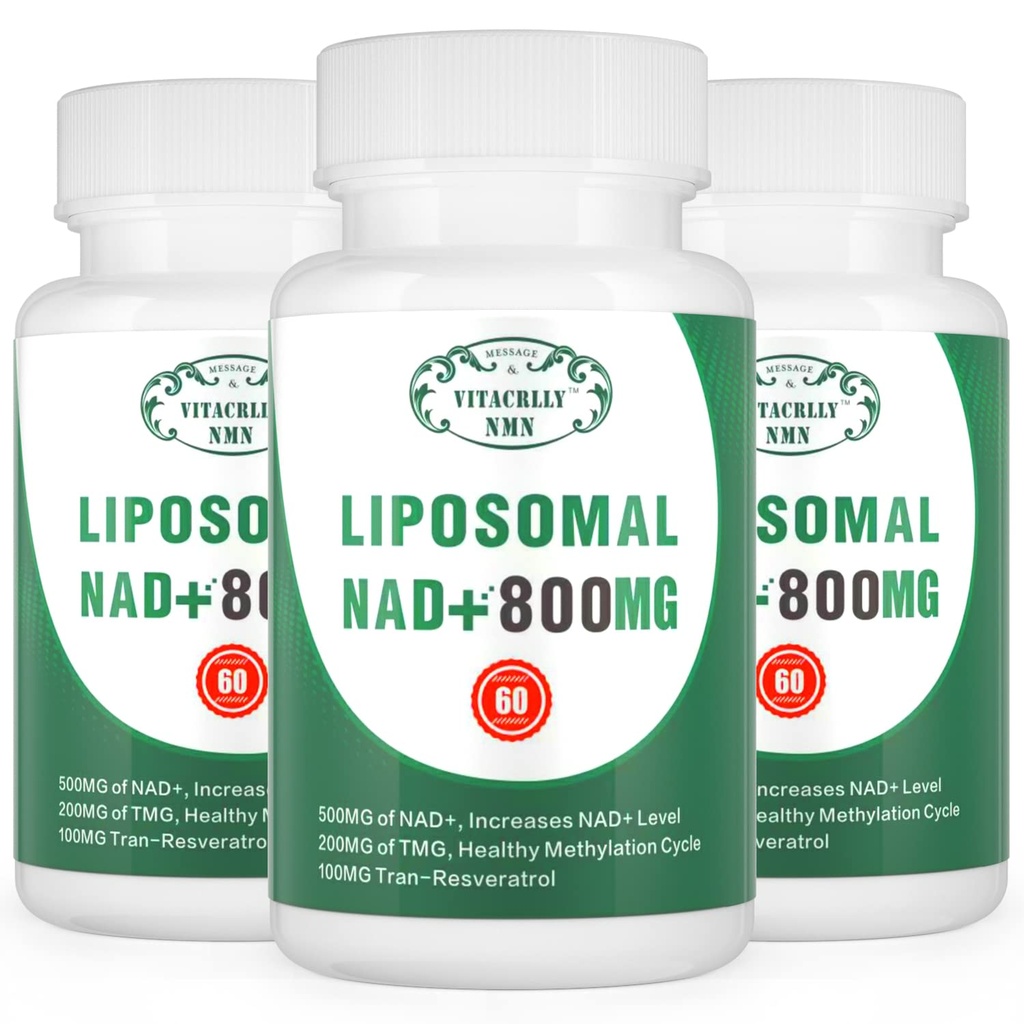 NAD+ Suplemento Liposomal NAD+ Plus 800MG Nicotinamide Riboside Alternative for Cell Energy, Healthy Aging and Muscle Repair 180 Capsules (Pack of 3)
