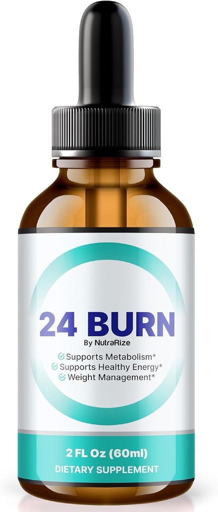 24 Burn Weight Loss Drops, All-Natural Liquid Formula, Premium Nutritional Blend to Support an Active Lifestyle Energy, and Fitness, Official 24Burn Gotas Reseñas (30 Servimientos)
