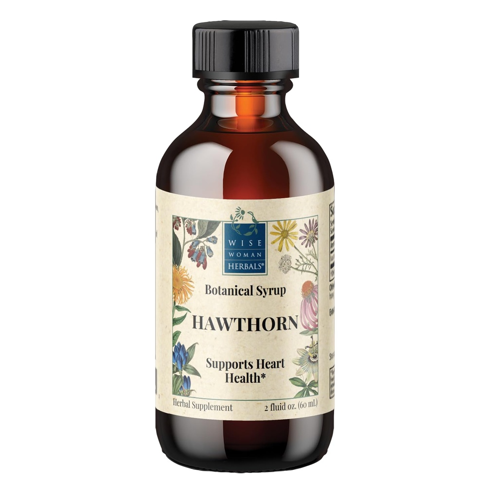 Mujer Wise Herbals Hawthorn Berry Solid Extract 4:1, Alcohol-Free Extra Strength, Promueve la Circulación Saludable, Protección Antioxidante, Herbal Cardiovascular Support, 2 Fl Oz