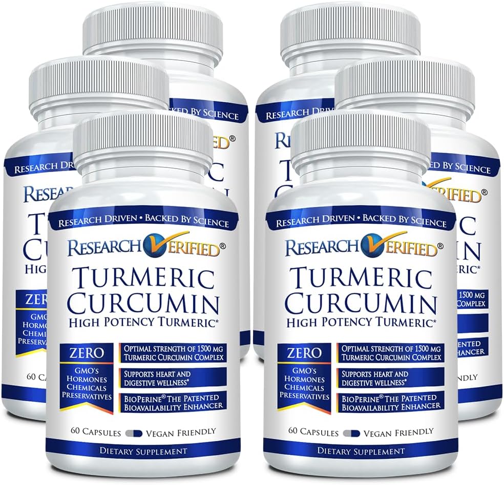 Investigación Curcumina Turmérica Verificada - con Complejo BioPerine, Curcumin C3 - Vegan - Hecho en EE.UU. - 360 cápsulas
