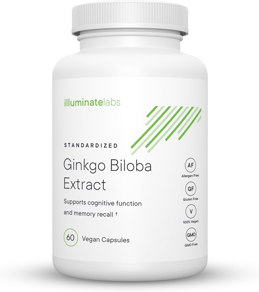 Laboratorios Illuminate Ginkgo Biloba Extract Capsules TEN 240 mg TENIDO Apoyos Focus, Concentration, Memory, Short-Term Cognitive Function ANTE Third-Party Tested and Backed by Medical Research