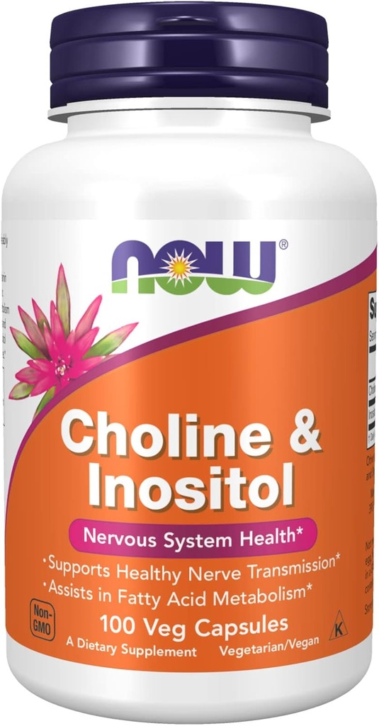 Choline " Inositol, 500 mg, 100 caps by Now Foods (Pack of 6)