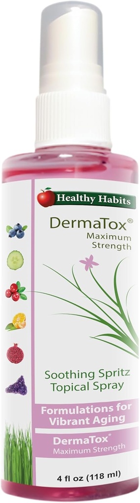 Habits saludables DermaTox 4oz Soothing Spritz Topical Spray All Purpose Safe and Effective Topical Spray Soothing Skin Nourishment