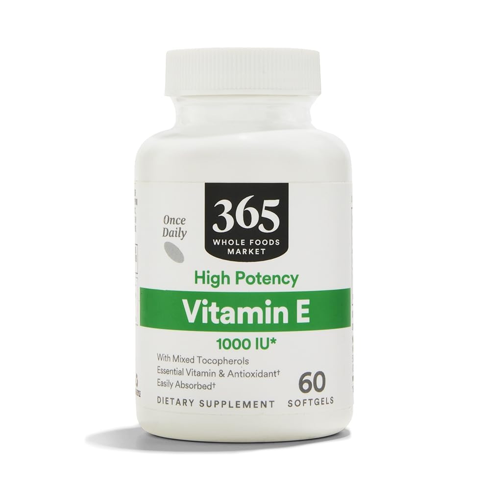 365 by Whole Foods Market, Vitamina E 1000 UI, 60 Cuenta