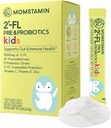 MOMSTAMIN 2'-FL Pre " Probióticos para niños(4+) : Gut Health TENIDO Immune Support ← Suplemento Digestivo Mejorar la capacidad cognitiva " Sleep Quality Vitamin C, D Zinc/Yogurt Flavored 30 Sticks - Daily