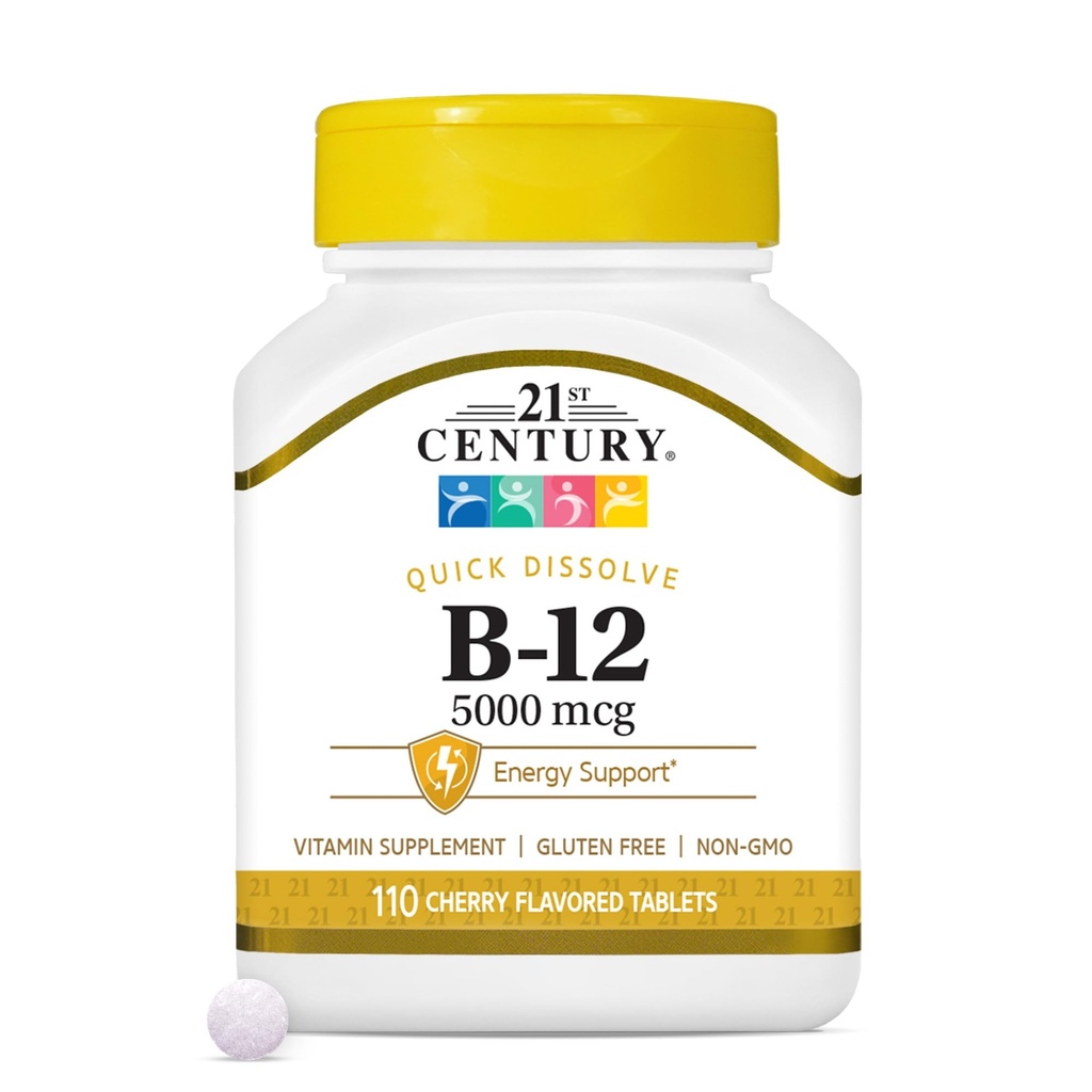 21st Century B-12 5000 mcg, 110 Cherry Flavored Sublingual Tablets, 110 Conde