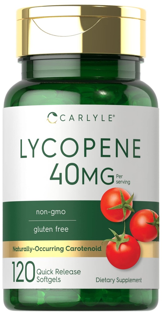 Carlyle Lycopene 40mg ← 120 Softgels Silencio Naturalmente-Occurring Carotenoide ← No Gluten