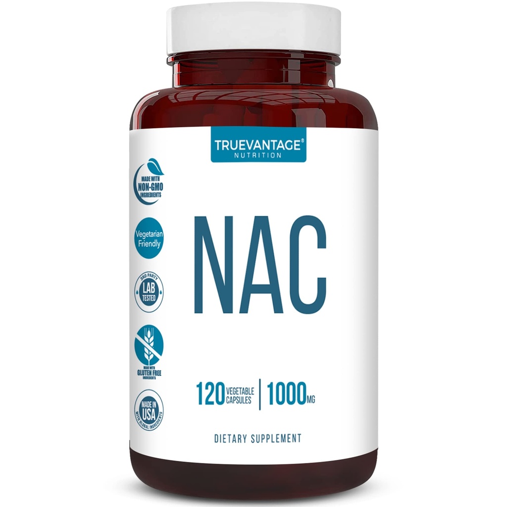 Suplemento NAC (N-Acetyl Cysteine) - 1000 mg-Apoyo Antioxidante - Promueve Salud y Detoxificación del hígado - Boosts Lung and Immune Health - Vegetable Capsules - 120 Conde - 60 Serviciones