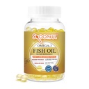 Spoonful Mini Omega 3 Fish Oil, iFOS Certified, 1290 mg Por Serving, 120 Softgels Pearls, Small Size Easy to Swallow Capsules for Women and Seniors, Made in USA