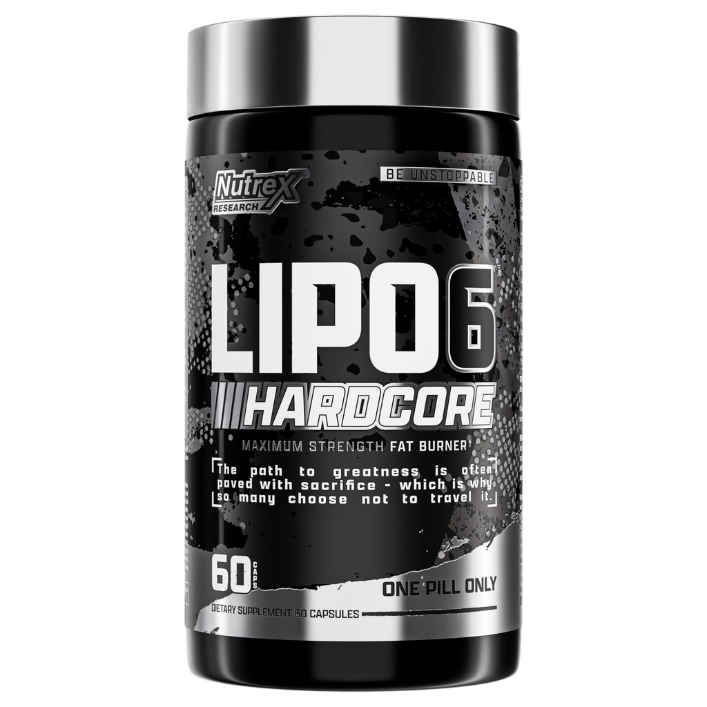 Nutrex Investigación Lipo-6 Suplemento Hardcore, apoya el metabolismo & energía, cápsulas dietéticas – 60 cuenta