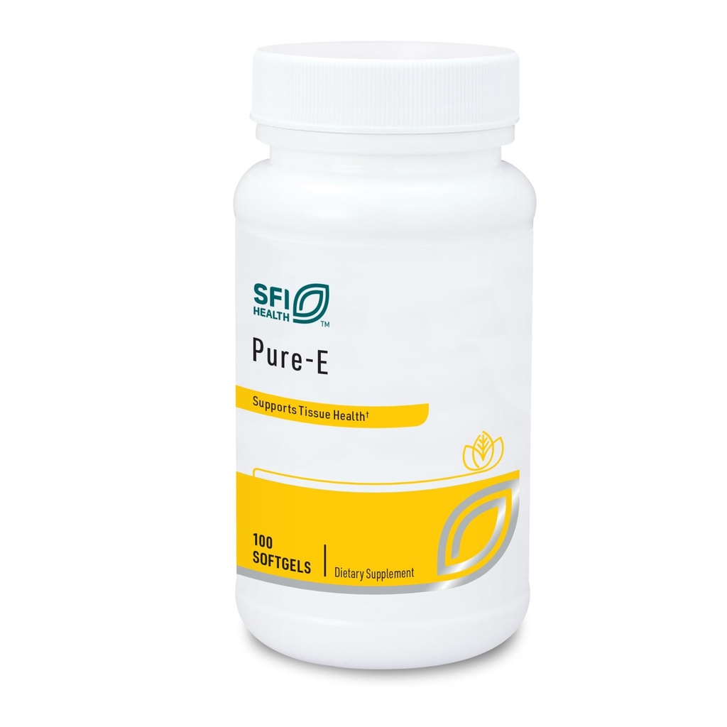 Klaire Labs SFI Health Pure-E - Natural D-Alpha &amp; Mixed Tocopherols High in Gamma Tocopherol (100 Softgels)