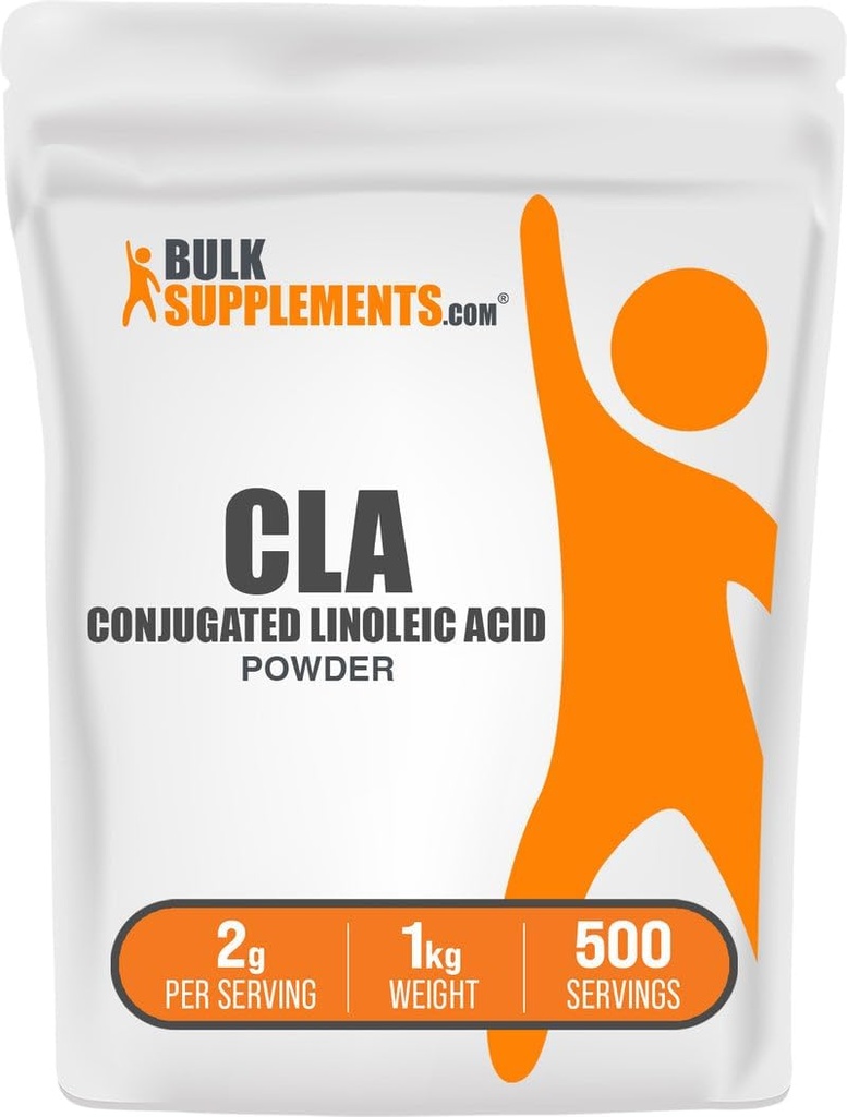 BulkSupplements.com Polvo ácido linoléico conjugado - Suplemento CLA, Suplemento nutricional - Gluten Free, 2g Por Serving, 1kg (2,2 libras) (Pack of 1)