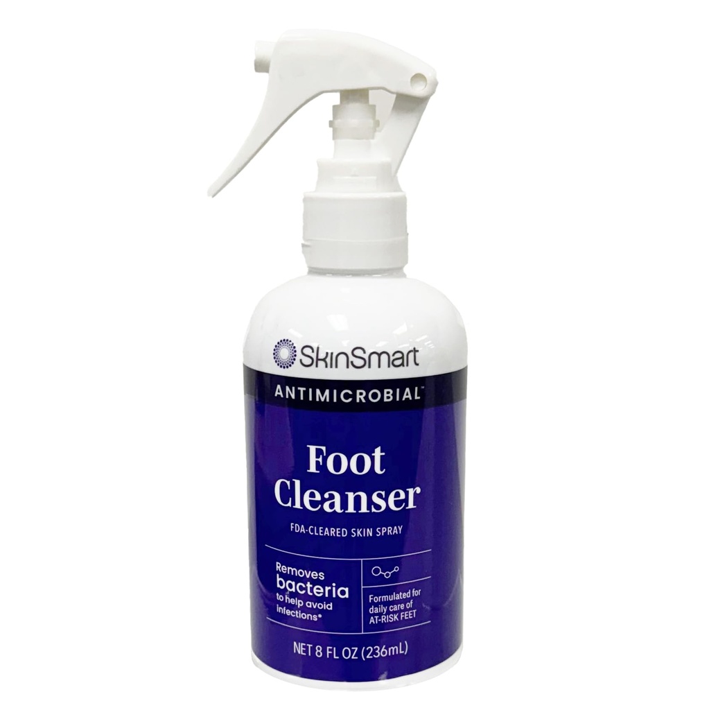 SkinSmart Daily Foot Cleanser for At-Risk Feet, Quita las bacterias para ayudar a evitar infecciones, 8 onzas Spray