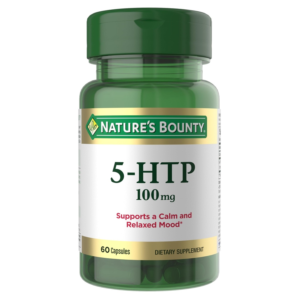 Rebote de 5 HTP de la naturaleza y suplemento dietético, soporta un Mood calmado y relajado, 100mg, 60 cápsulas
