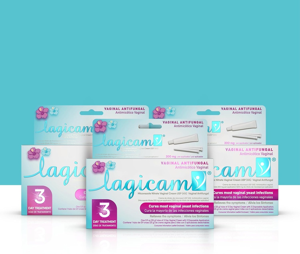 Tratamiento de la infección de levadura de 3 días para las mujeres, comience a trabajar el primer día, Nitrato de miconazol, Crema de Vaginal Antifúngico para picar e irritación, 3 Crema de Aplicadores Desechables (Pack of 3)