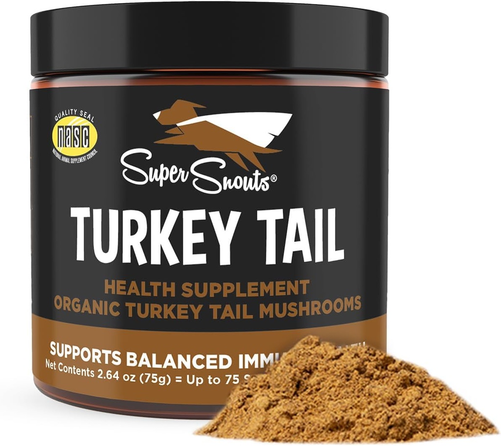 Super Snouts Turquía Tail Mushroom Suplemento Polvo para perros " gatos (2.64 oz) - Orgánico, Hecho en EE.UU. Antioxidante " Apoyo a la inflamación, Immune Support