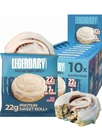 Alimentos legendarios 22g Protein Cinnamon Roll - Premium High Protien Bares, Low Carb Meal Replacement Snack, Low Glycemic Index, Gluten Free Snacks - Sweet Zero Sugar, Keto y Diabetic Friendly 10-Pack