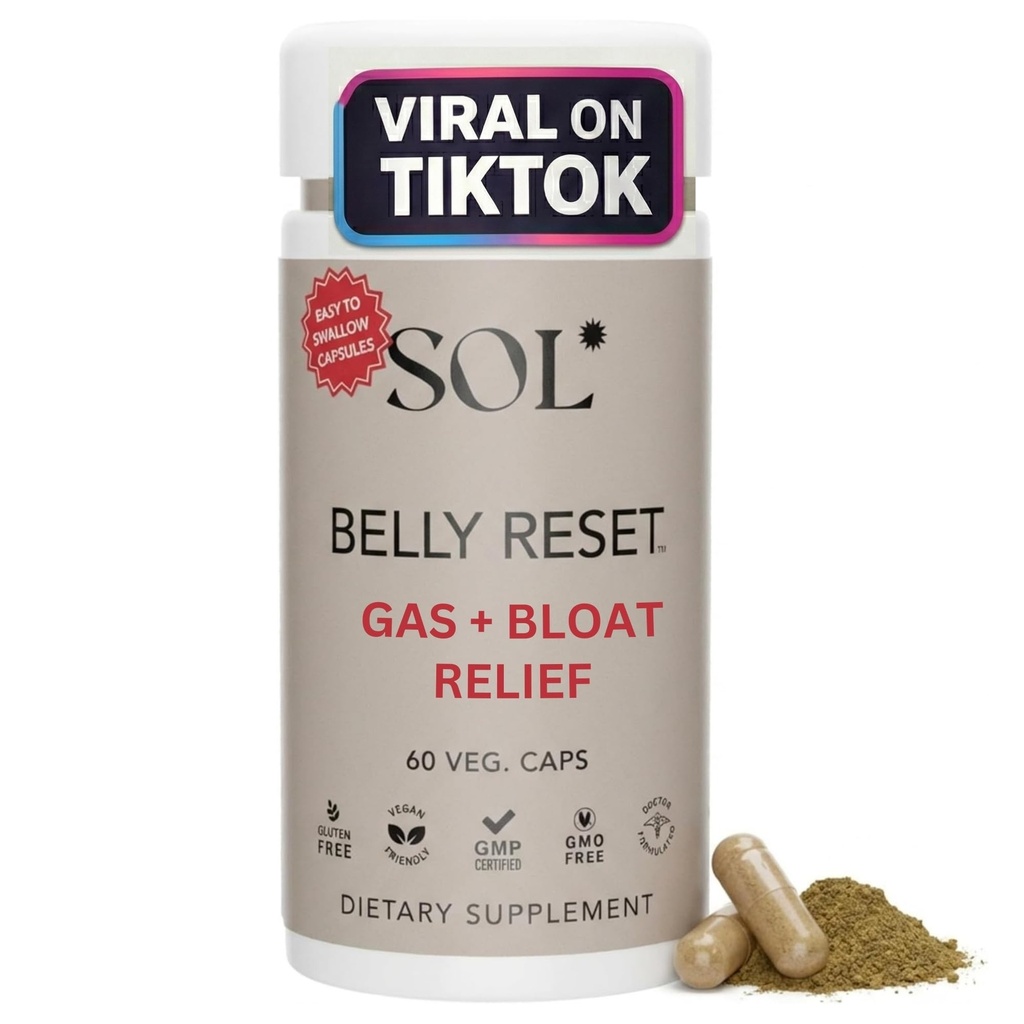 Complete Belly Reset - Gut Cleanse Detox for Men & Women - 60 Easy to Swallow Capsules - Herbal, Vegan & Gluten Free Gut Reset - Promotes Regular Bowel Movement - Made in the USA