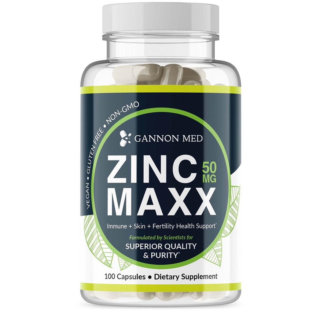 Zinc Maxx 100 Capsules, Zinc Gluconate Immune Booster para la salud reproductiva, cuidado de la piel, &amp; Immune Booster - 3+ Month Supply ¦ High Potency Immune Support Supplement for Men &amp; Women