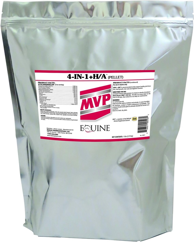 MVP 4-en-1 +H/A (6 lb) Conjunto, Cabello, Hoof &amp; Apoyo Digestivo para Caballos
