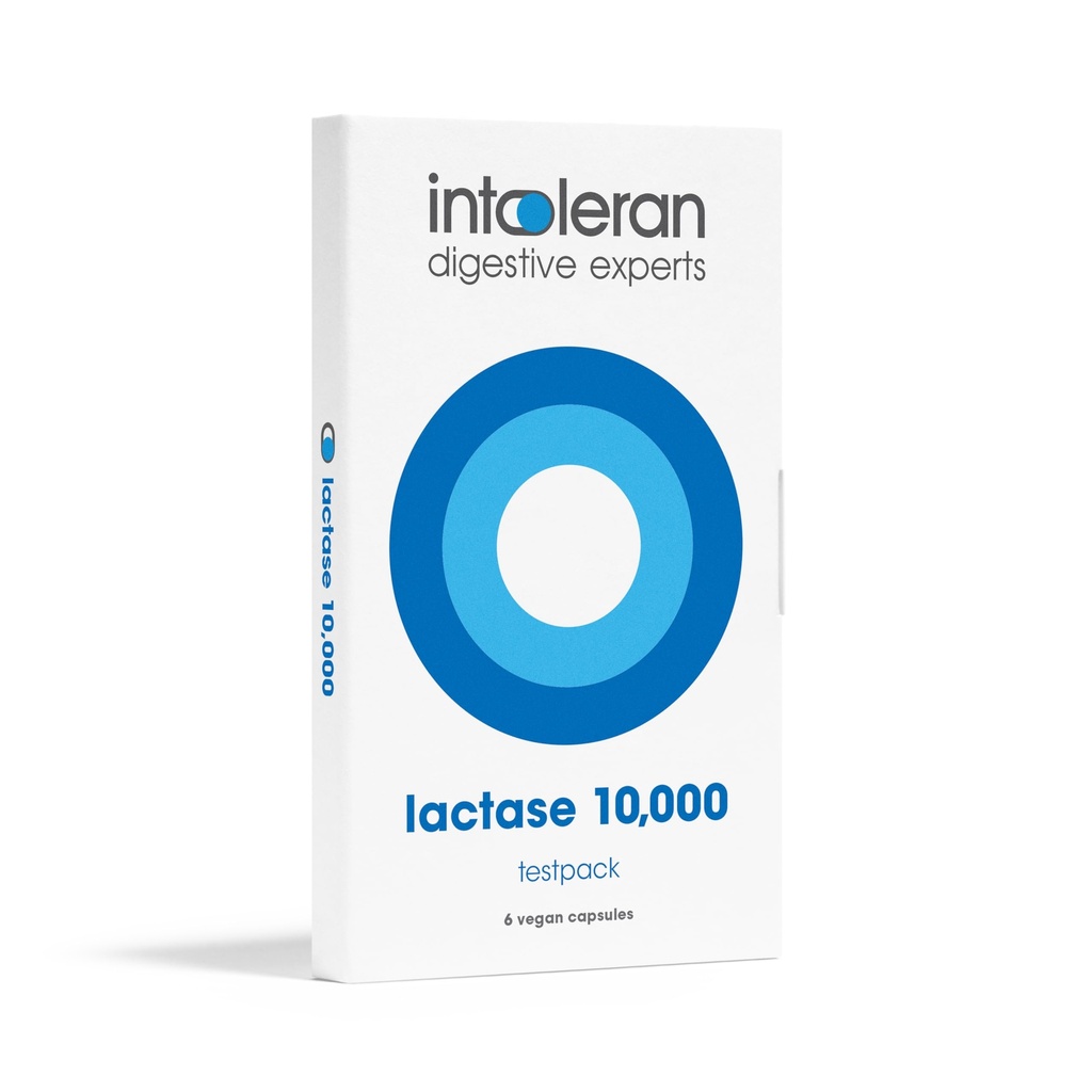 Intoleran Lactase 10,000 Digestive Enzymes Testpack - 6 Capsules Silencioso Suplemento para Lactose Intolerance ← Lactase Enzyme ayuda a Digest Dairy &amp; Lactose ← Alta Dosificación " Actuación rápida Vegan ← Low FODMAP