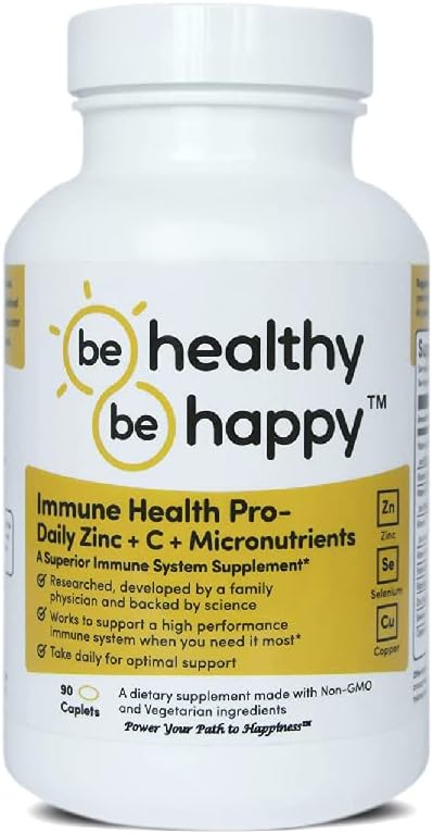 ¡Sé saludable! ¡Sé feliz! Immune Health Pro – Daily Zinc + C + Micronutrientes Infection Fighting Superior Immune System Supplement